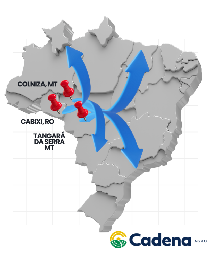 Mapa Cadena Agro para o Brasil